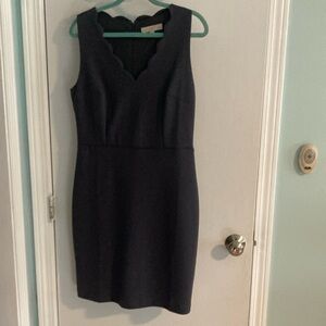 LOFT Navy Scalloped Mini Dress